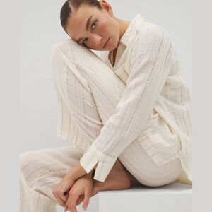 Soma Cotton Gauze Pajama Set | Champagne Stripe | Medium/Large